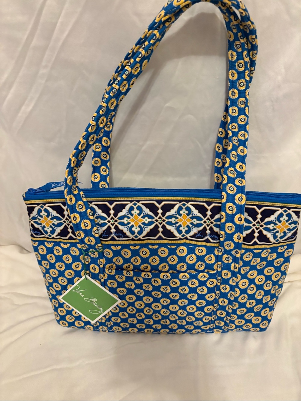 Vera Bradley Blue and Yellow Quilted Tote